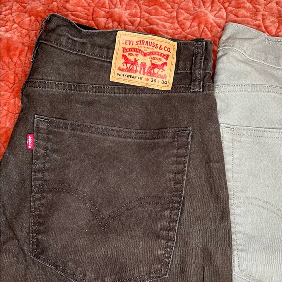 Lot of 3 Pairs of Levi’s Workwear Straight Fit 36x34 Pants, Brown, Tan, Black - Picture 2 of 10